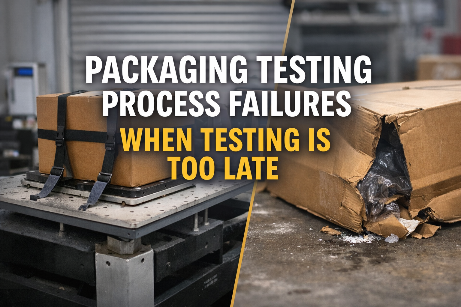 packaging testing process failures when testing is too late shown through lab testing and damaged package